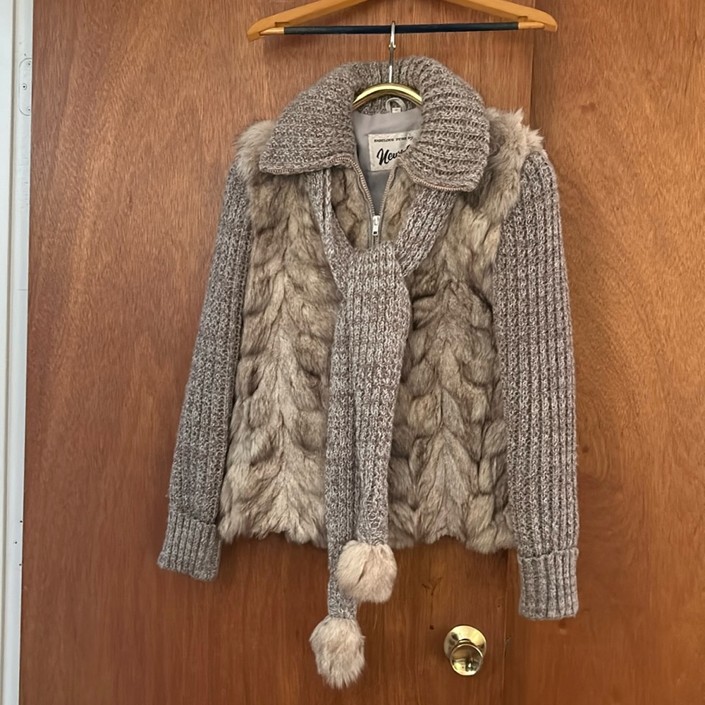 Beautiful sweater and fur jacket